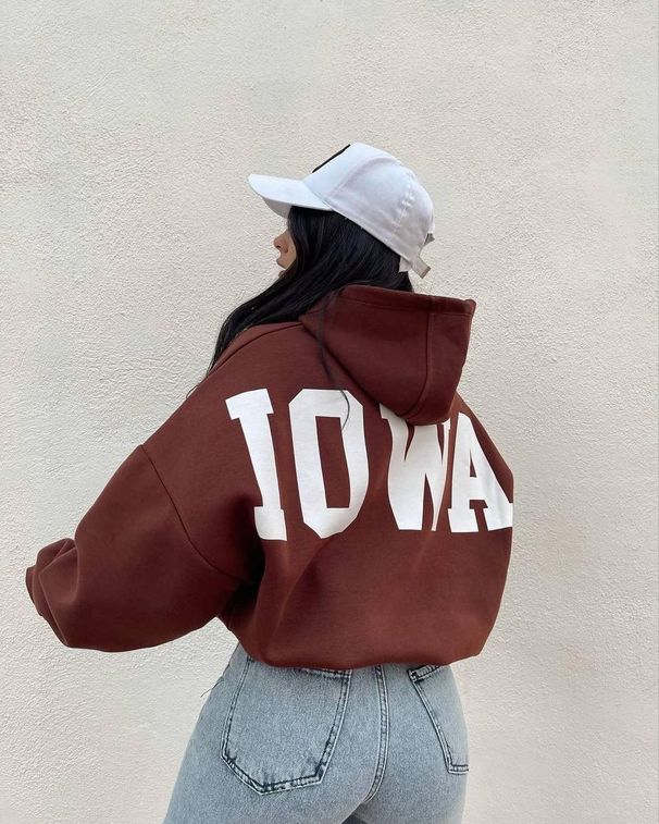 Women's Clothing popular velvet loose long sleeved hooded printed short sweatshirt for women_ecoleips.com