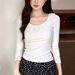 Superior Selection Lace Lace Cotton T-Shirt Women's Long Sleeved 2025 Autumn New Pure Desire Sexy Base Shirt_ecoleips.com