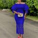 European And American Plus Size Women's Fashion New Style Elegant Lace Patchwork Off-Shoulder Bridesmaid Formal Export_ecoleips.com