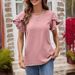 Women's Solid Color Round Neck Casual Top_ecoleips.com