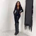 Trendy Long-Sleeve Jumpsuit – Slim-Fit Zip-Up Jumpsuit (Stretchy Polyester, Streetwear Chic)_ecoleips.com