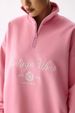 Oversized Half-Zip Sweatshirt (Embroidered Lettering, Drop-Shoulder Design, Unisex Fit, High-End Minimalist Pullover For Streetwear & Athleisure)_ecoleips.com