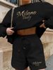 Women's Casual Loose Fit Hoodie Set With Letter Print - Comfortable Sportswear For Everyday Wear (A16 Print)_ecoleips.com
