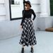 Winter Retro Preppy Style Midi-Length Woolen Skirt High-Waisted Plaid Full Skirt Maxi Skirt For Women_ecoleips.com