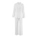 2026 European And American Autumn Winter Pure Cotton New White Embossed Jacquard Sleeve Long Pants Pajama Set_ecoleips.com