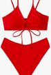 Women's Clothing Solid Color Lace Up Sexy Bikini Swimsuit_ecoleips.com