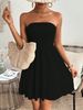 "Strapless Flowy Summer Dress For Women - Breathable Beach Vacation Dress, Casual Party Wear, Sleeveless A-Line Dress In White & Black (XS-XL)"_ecoleips.com