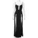 Women's Sexy Slim High-Waisted Dress M24DS221 European American Style Cross-Border Summer New Hollow out Suspender Long Gown_ecoleips.com