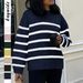 Women's Clothing 2025 Autumn And Winter Casual Striped Woolen Long-sleeved Top Sweater_ecoleips.com