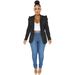 Professional Textured Blazer For Women Wrinkle-Resistant Office Jacket Stretch Polyester Business Attire Tailored Fit Yellow Blue Black_ecoleips.com