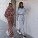 Cozy Autumn/Women's Casual Tracksuit Set – Long-Sleeve Hoodie & Jogger Pants In Dusty Pink/Khaki/Grey_ecoleips.com