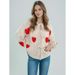 Love Embroidery Crew Neck Autumn And Winter Sweater Strappy Cardigan Top Knit Jacket Woman_ecoleips.com