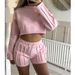 DiYun European American Casual Solid Color Sweatshirt And Drawstring Shorts Set Women's Clothing 2025_ecoleips.com