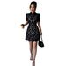 Women's Clothing Summer New Contrast Color Lapel Water Soluble Temperament Waist Short Sleeved Dress_ecoleips.com