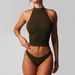 European And American Style Tight-fitting Solid Color Backless Halter Neck Versatile Basic Sports Sleeveless Tank Top_ecoleips.com