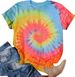 Tie Dye T Shirts For Women Rainbow Shirts Funny Short Sleeve Tops_ecoleips.com