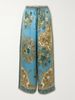 Vintage Floral Print Satin Blouse & Pants Lounge Set – Elegant Two-Piece Outfit For Home & Casual Wear (S/M/L/XL)_ecoleips.com