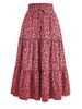 Versatile, Slimming Floral Dress; European-Style Bohemian A-Line Skirt; Flowing, Swinging Layered Tiered Skirt_ecoleips.com