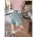 Floral Embroidery Pocket Wide-Leg Denim Short For Women Summer New Deign Sene Niche Girl High-Wait Slimming Hot_ecoleips.com