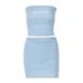 European And American Style Women's Clothing 2025 New Summer Fashion Casual Strapless Slim-fit Short Skirt Set Wholesale_ecoleips.com