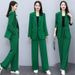 Spring And Autumn New Style Suit Professional Elegant Slim Fit Long Sleeve Blazer Wide Leg Pants Two-Piece Set For Women_ecoleips.com