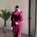 Modest Evening Dress/Formal Dress Women Elegant Retro Long Sleeve Maxi Dress– High Waist, Puff Sleeve, Wrap Hem – Vintage-Inspired(Black, Burgundy)_ecoleips.com
