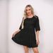 Women's Clothing Fashion Solid Color Loose Waist Short Sleeve Short Skirt Sequin Dress Banquet Dress_ecoleips.com