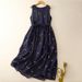 Casual Style Women's Summer Sleeveless A-Line Dress Linen Fabric Floral Print Gathered Waist Slimming Vest Skirt Single Piece_ecoleips.com