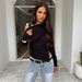Basic Solid Color Off-shoulder Design Thermal Long-sleeve T-shirt, Versatile Slim-fit Irregular Top For Trendy Girls_ecoleips.com