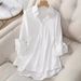 plus Size Women's Classic Shirt Lapel Collar Long Sleeves Comfortable Office Casual Wear for Curvy Figures_ecoleips.com