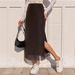New Women's Side Slit Mesh Skirt Elastic Waist Bodycon Style In Stock Clothing Style_ecoleips.com