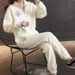 Women's Casual Tracksuit Set – Autumn Loose-Fit Hoodie & Jogger Pants, Stylish Two-Piece Outfit (Beige/Brown)_ecoleips.com