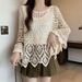 Women's Clothing Long Sleeved Bikini Cover Up Sun Protection Beach Outerwear Summer Seaside Vacation Hot Spring Swimsuit Jacket Mesh Single Piece_ecoleips.com