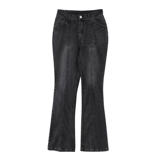 Women's Denim Low Waist Broken Bone Flared Trousers_ecoleips.com