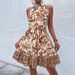 Women's Clothing New Floral Halter Neck Dress_ecoleips.com