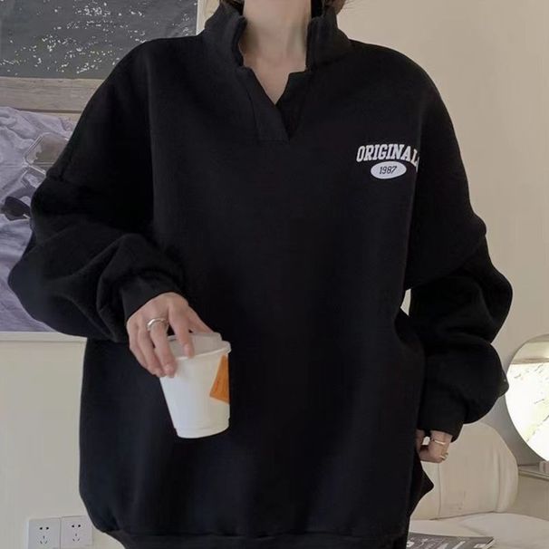 Women's Trendy Sports Suit Street Style Two Piece Set New Autumn Winter Thick Sweatshirt Loose Fitting_ecoleips.com