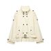 Women's Clothing Women's Stand Up Collar Belted Trench Coat Curved Silhouette Style Outerwear Long Sleeve For Formal & Casual_ecoleips.com