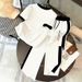 Women's French Minimalist Parisian Style Summer Casual Top And Shorts Set Short Sleeved Print Two Piece_ecoleips.com