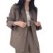 Elegant Autumn Blazer Set With High-Waist Wide-Leg Pants, Fall Office Wear & Casual Outfit For Women_ecoleips.com