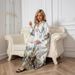 SW1003 Muslim Women's Clothing Robe Printed Beaded Long Dress Abayas_ecoleips.com