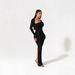 Summer Slim Fit Long Sleeved Slit Dress European American Style Sexy Cross Border Trade Women's Clothing_ecoleips.com