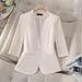 Women's Clothing Mid Sleeve Small Size Casual Slim Suit Three Quarter Sleeve_ecoleips.com
