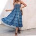 Women's Clothing Fashion Blue Waist Elastic Tie Denim Skirt_ecoleips.com