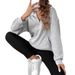 Women’s Half-Zip Fleece Sweatshirt – Oversized Pullover (Light Gray/Dark Gray/Rose Red/Black/Apricot, XS-XXL)_ecoleips.com