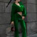 Elegant Velvet High-Waist Tunic & Flare Pants Set - Autumn Women's Casual Outfit (Green, S/M/L/Xl) Fashion Trends_ecoleips.com