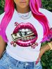 Summer Fashion T-Shirt Trendy Loose Fit Casual Short Sleeve Printed Top-824_ecoleips.com