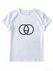 Summer Women's White Crewneck Tee, Soft Breathable Cotton Casual T-Shirt_ecoleips.com