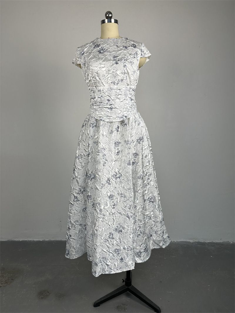 2026 Floral Print A-Line Midi Dress - Elegant Tie-Waist Summer Dress_ecoleips.com