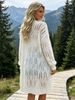 Openwork Textured Long Sleeve Cardigan Knit Top_ecoleips.com