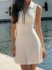 Women's French Polo Collar Sleeveless Dress Spring Summer Clothing For Bloggers_ecoleips.com